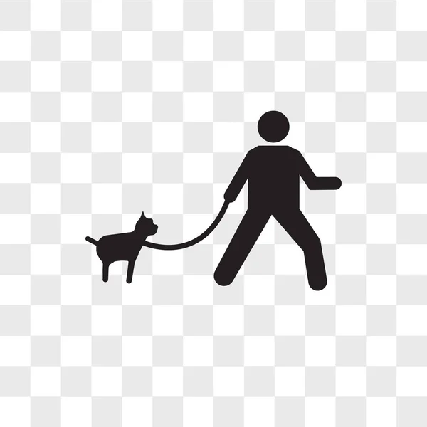 Wandelen de hond vector pictogram geïsoleerd op transparante achtergrond, — Stockvector