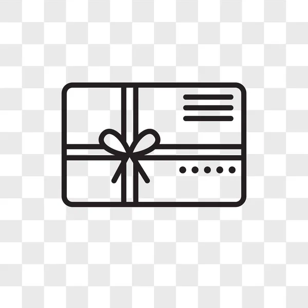 Geschenkkarte Vektor-Symbol isoliert auf transparentem Hintergrund, Geschenk c — Stockvektor
