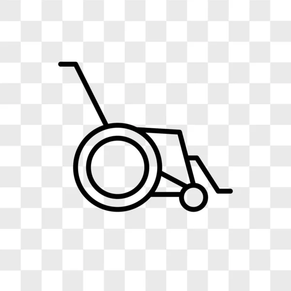 Wheelchair vector icon isolated on transparent background, Wheel — Stock Vector