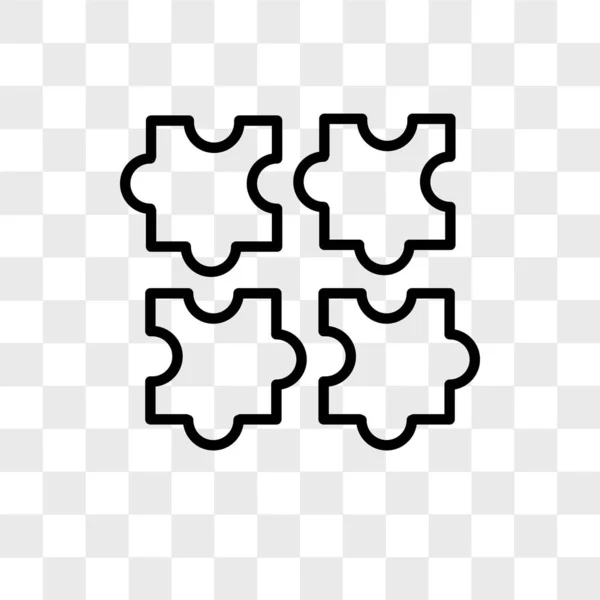 Puzzle icono del vector aislado sobre fondo transparente, Puzzle lo — Vector de stock