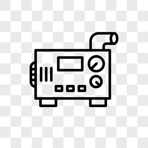 Diesel generator vector pictogram geïsoleerd op transparante achtergrond, — Stockvector