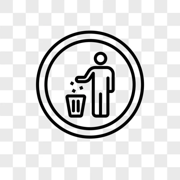 Icono de vector de basura aislado sobre fondo transparente, logotipo de la papelera — Archivo Imágenes Vectoriales