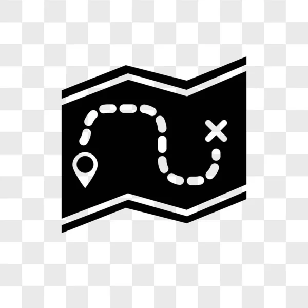 Treasure map with X vector icon isolated on transparent backgrou — Stock Vector