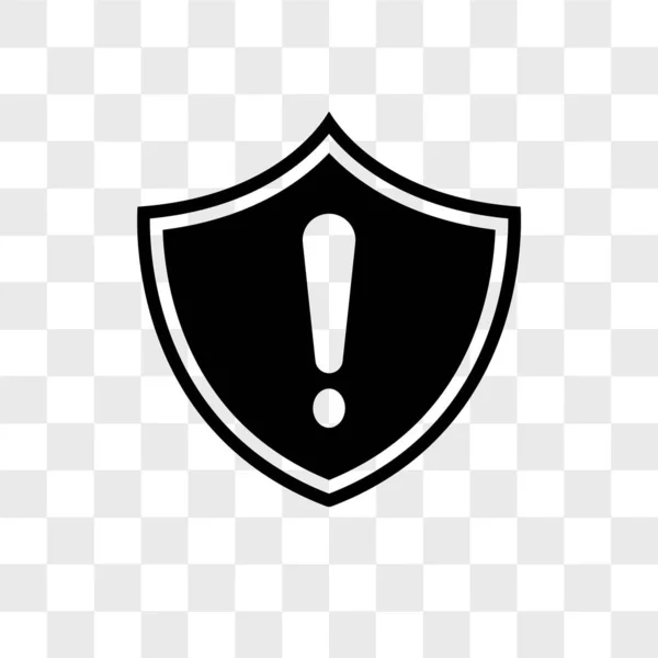 Security warning vector icon isolated on transparent background, — Stock Vector