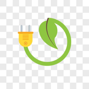 Yenilenebilir enerji vektör simgesi üzerinde şeffaf arka plan izole,