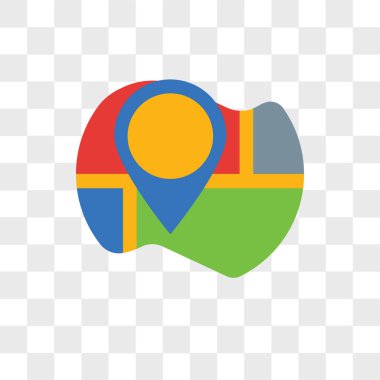 Şeffaf arka plan, harita logo des izole vektör simge göster