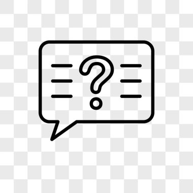 Saydam arka plan üzerinde çıktınız izole soru vektör simgesi