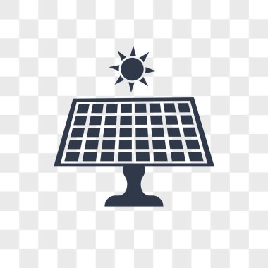 Saydam arka plan üzerinde Sol izole güneş enerjisi vektör simgesi