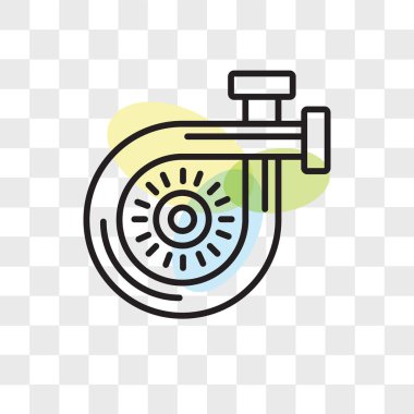 Saydam arka plan üzerinde hava f izole Hava filtre vektör simgesi