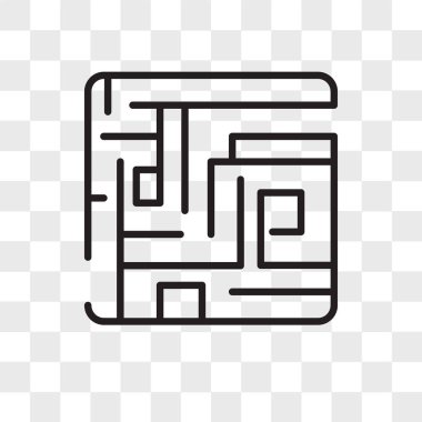 Saydam arka plan üzerinde Labyri izole labirent vektör simgesi