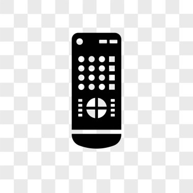 Televizyon uzaktan kumanda vektör simgesi üzerinde saydam ba izole
