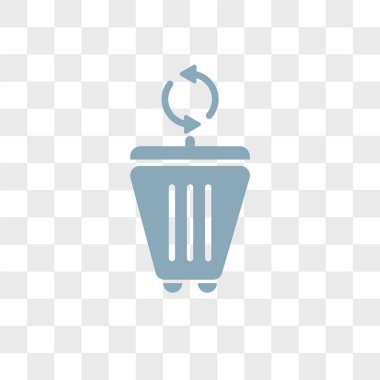 Saydam arka plan üzerinde çöp logo izole çöp vektör simgesi