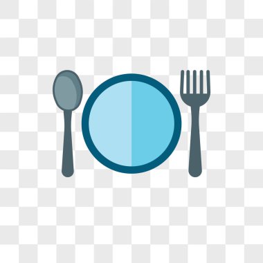 Saydam arka plan üzerinde gıda logosu d izole gıda vektör simgesi