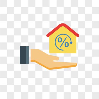 Saydam arka plan üzerinde Mortgag izole ipotek vektör simgesi