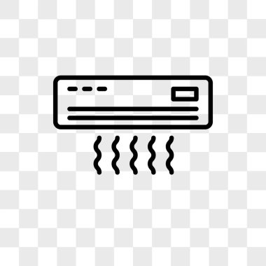 Saydam arka plan üzerinde izole Klima vektör simgesi, 