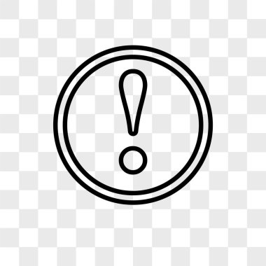 Vektör simgesi üzerinde şeffaf arka plan izole uyarı, uyarı 