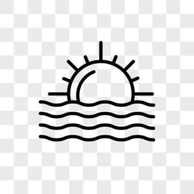 Saydam arka plan üzerinde günbatımı lo izole günbatımı vektör simgesi