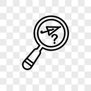 Kayıp öğeler vektör simgesi üzerinde şeffaf arka plan, izole kayıp 