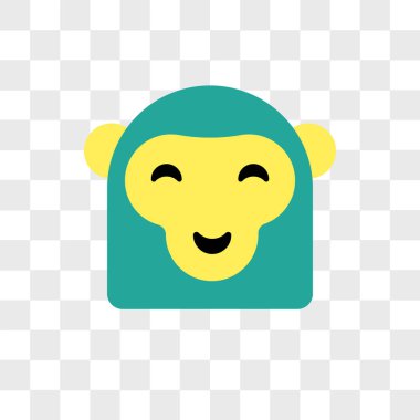 Saydam arka plan üzerinde maymun lo izole maymun vektör simgesi