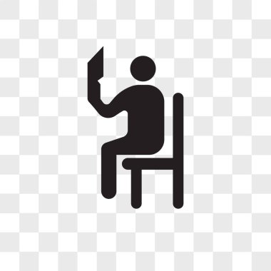 Vektör simgesi üzerinde şeffaf arka plan izole okuma, okuma 