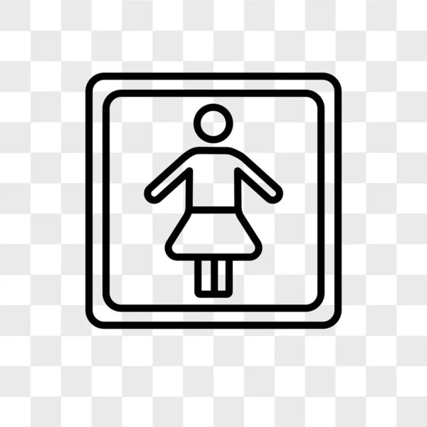 女性ベクトルのアイコンが透明な背景、女性ロゴに分離 — ストックベクタ