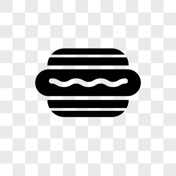 Hotdog y el icono del vector de pan aislado sobre fondo transparente , — Vector de stock