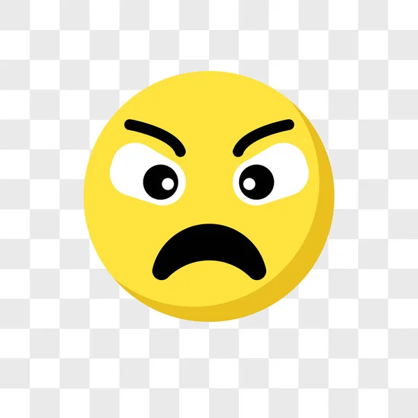 Angry emoji vector icon isolated on transparent background, Angr