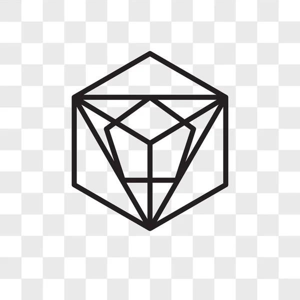Icosaedro icono vectorial aislado sobre fondo transparente, Icos — Archivo Imágenes Vectoriales