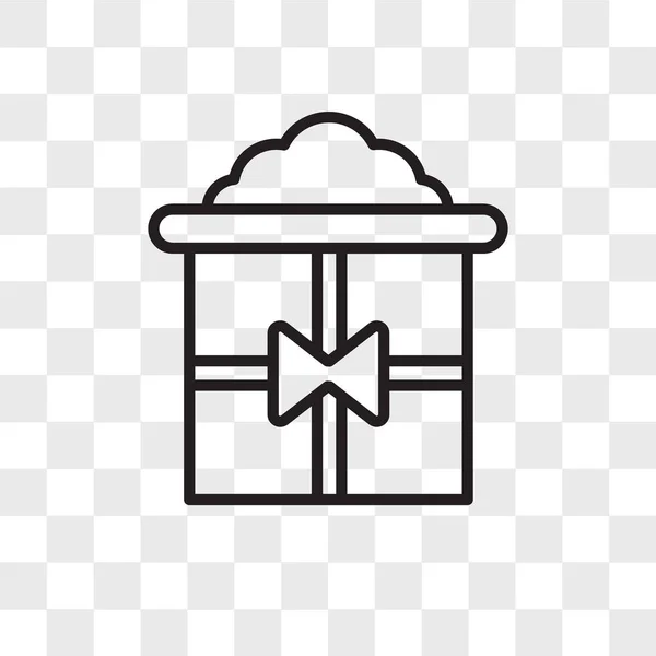 Gift box vector icon isolated on transparent background, Gift bo — Stock Vector