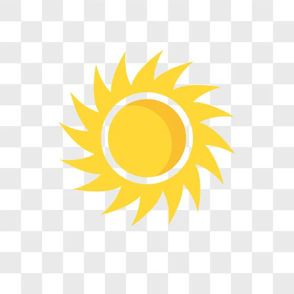 Иконка солнечного вектора на прозрачном фоне, логотип Солнца — стоковый вектор