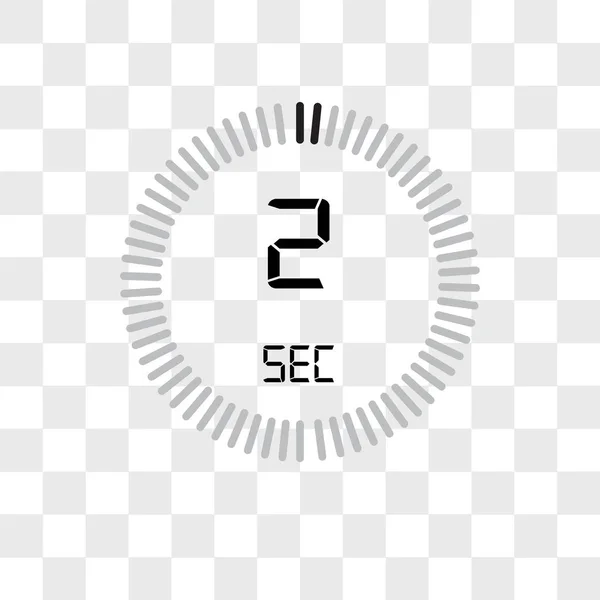 L'icône vectorielle de 2 secondes isolée sur fond transparent, Th — Image vectorielle