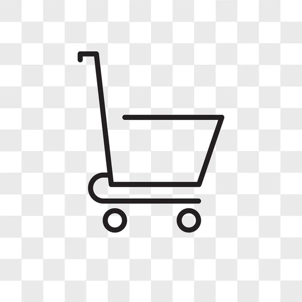 Carrito de compras icono vectorial aislado sobre fondo transparente, Sh — Vector de stock