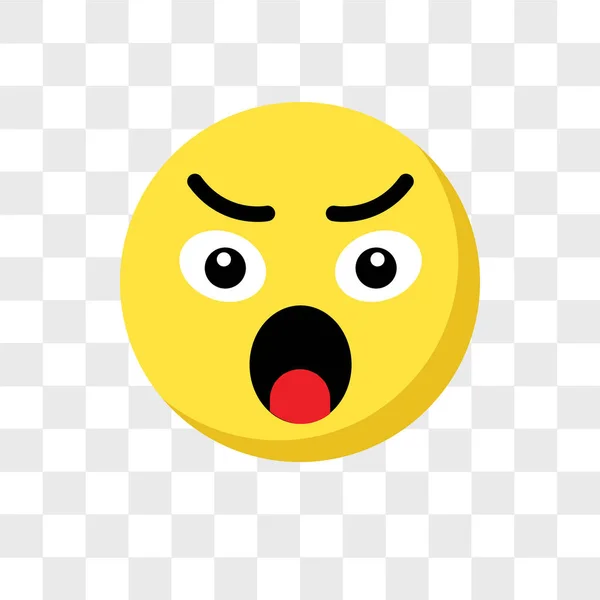 Zły emoji wektor ikona na białym tle na przezroczystym tle i hodowlanych Angr — Wektor stockowy