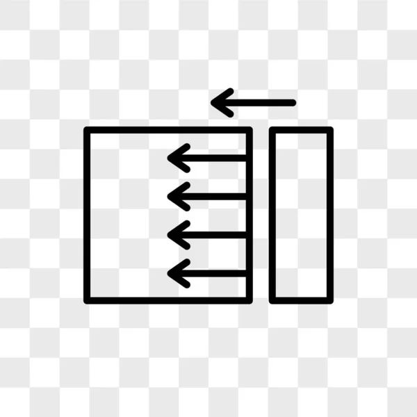 Scorri l'icona vettoriale sinistra isolata su sfondo trasparente, scorri — Vettoriale Stock