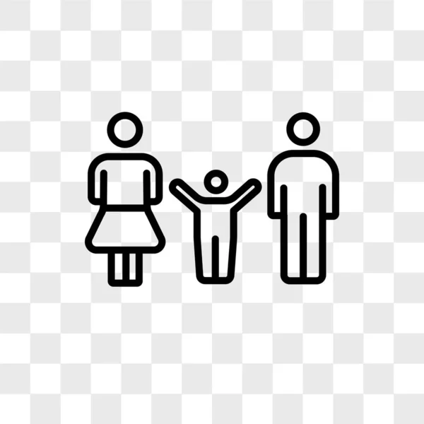 Family vector icon isolated on transparent background, Family lo — Stock Vector