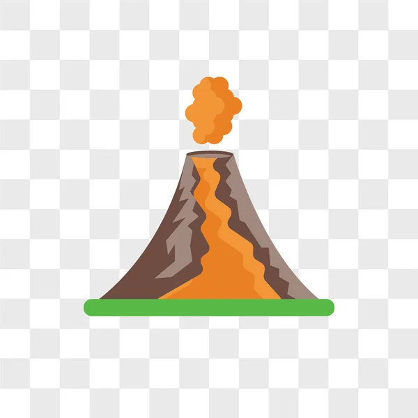Вулкан вектор значок изолирован на прозрачном фоне, вулкан — стоковый вектор