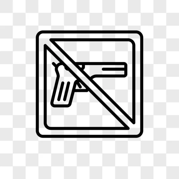 Pistole icona vettoriale isolata su sfondo trasparente, Pistole logo d — Vettoriale Stock