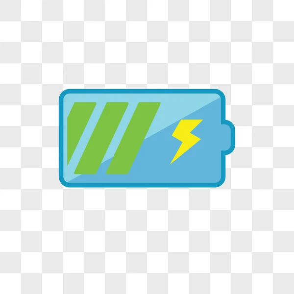 Battery vector icon isolated on transparent background, Battery — Stock Vector