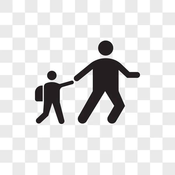 Walking to school vector icon isolated on transparent background — Stock Vector