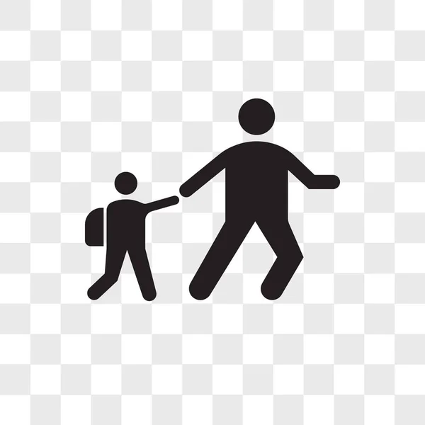 Wandelen naar school vector pictogram geïsoleerd op transparante achtergrond — Stockvector