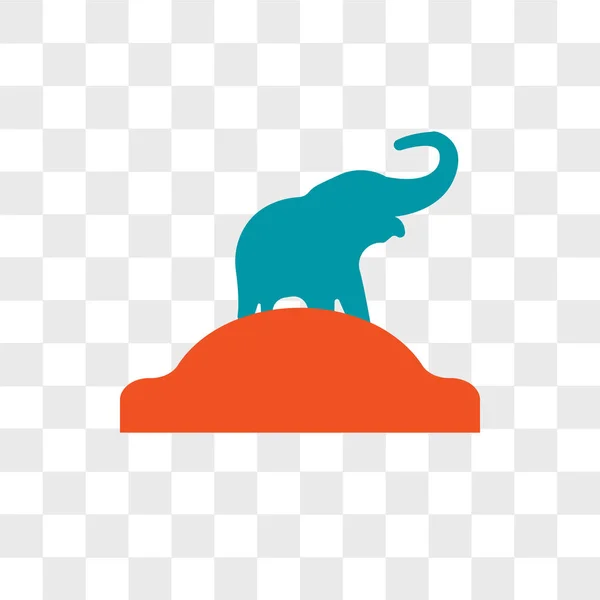 Elefante icono vectorial aislado sobre fondo transparente, Elefán — Vector de stock