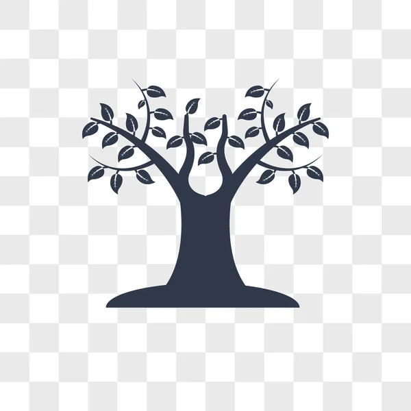 Árvore com muitas folhas vetor ícone isolado no backgr transparente — Vetor de Stock