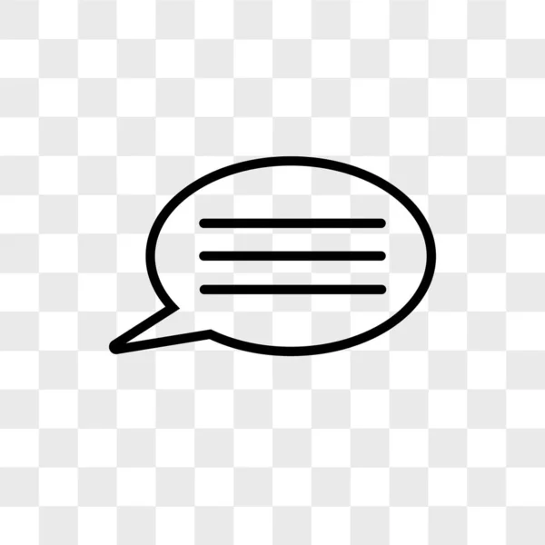 Burbuja de voz con líneas de texto icono vectorial aislado en transparente — Vector de stock