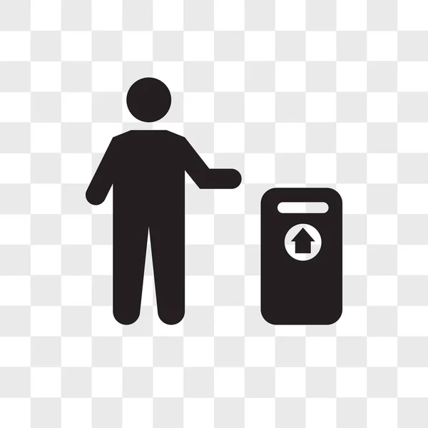 透明な背景、ゴミ箱のロゴに分離されたゴミ箱ベクトル アイコン — ストックベクタ