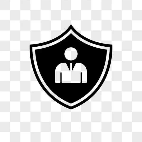 Icono del vector de protección del usuario aislado sobre fondo transparente , — Vector de stock
