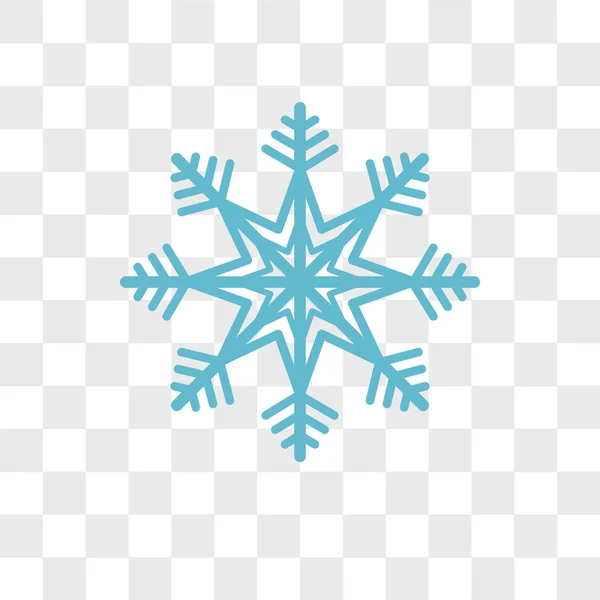 Snowflake vector icon isolated on transparent background, Snowfl — Stock Vector