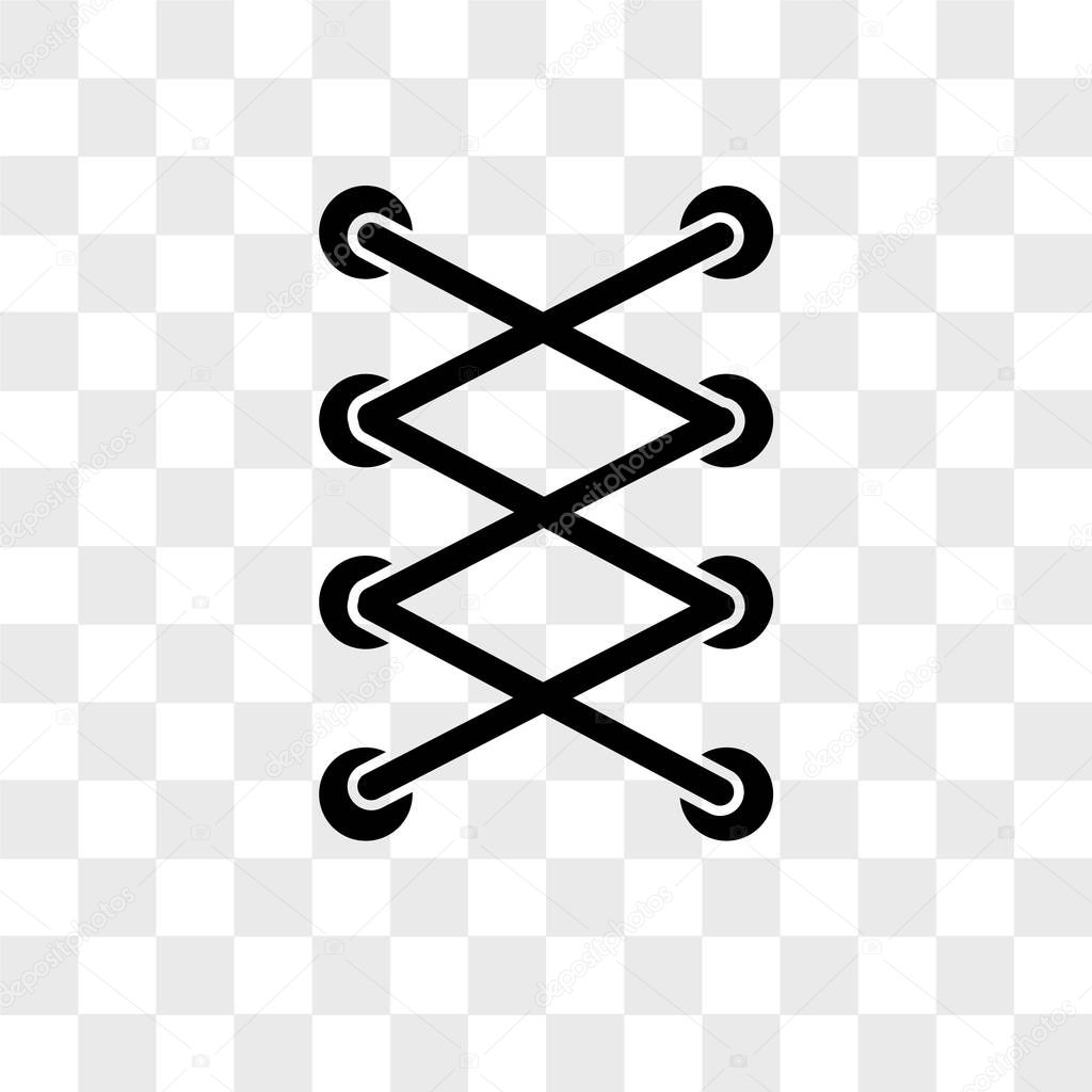 Cord Lace vector icon isolated on transparent background, Cord Lace logo concept