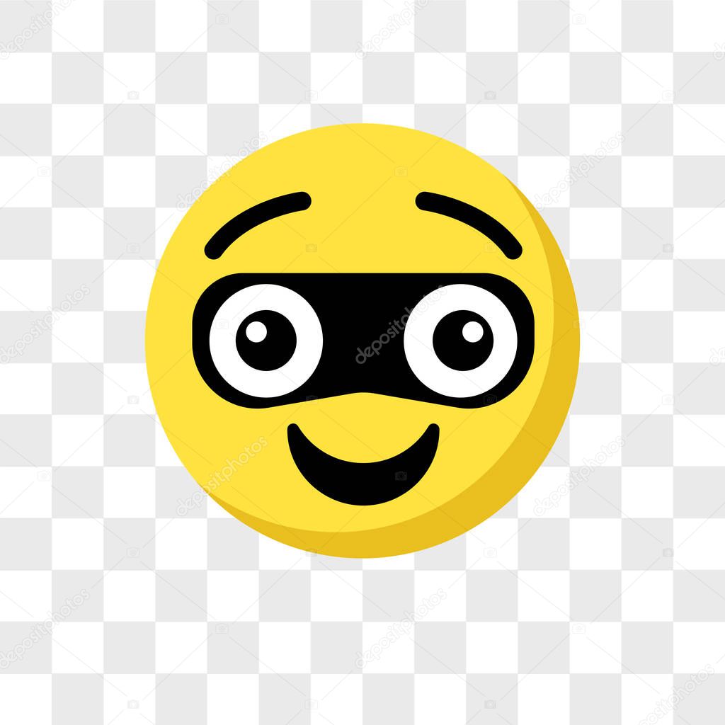 Thief emoji vector icon isolated on transparent background, Thief emoji logo concept