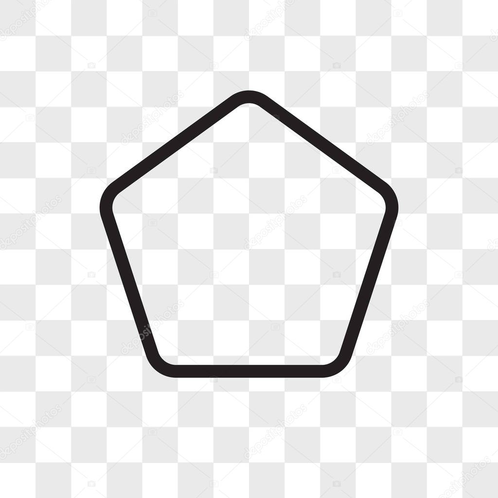 Pentagon vector icon isolated on transparent background, Pentagon logo concept