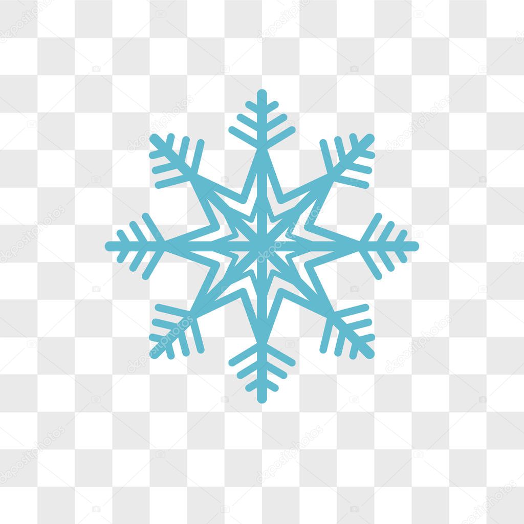 Snowflake vector icon isolated on transparent background, Snowfl